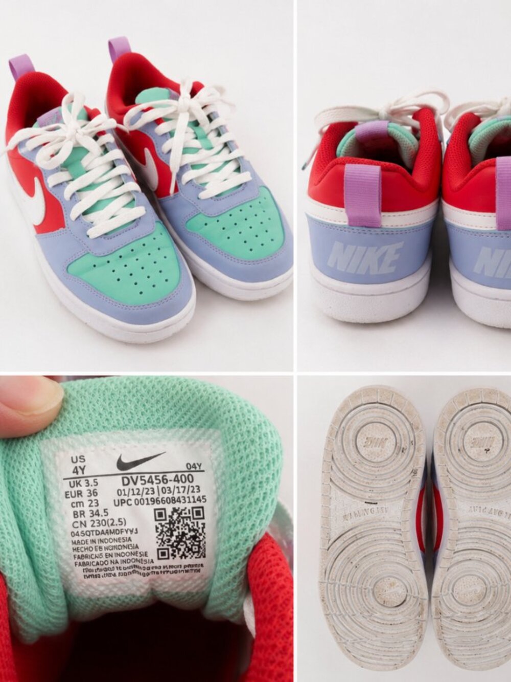 Nike Court Borough Low 2 Kids Sneakers – Pastel Multi Color – Size 4Y